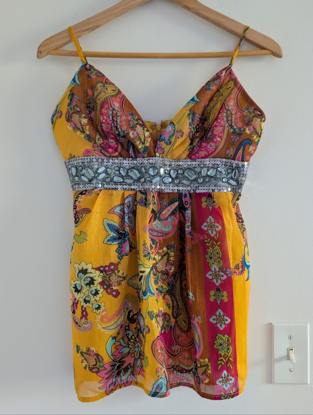 Y2K Going Out Top Embellished Spaghetti-Strap Tank Top
